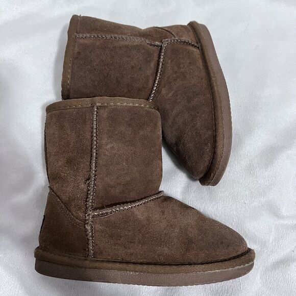 Lamo Winter Boots 13 Y Brown Tan Faux Fur-Lined Outdoor Warmth Cozy Mid Calf - Picture 9 of 9